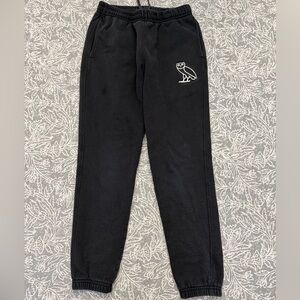 OVO October’s Very Own Men Small Black Joggers Owl Emblem Drawstrings Athletic